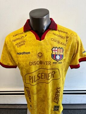 Barcelona S.C. Yellow and Red Soccer Jersey retro